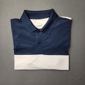 Bonobos Maide Polo Shirt Mens Medium Blue White Colorblock Golf Standard Stretch